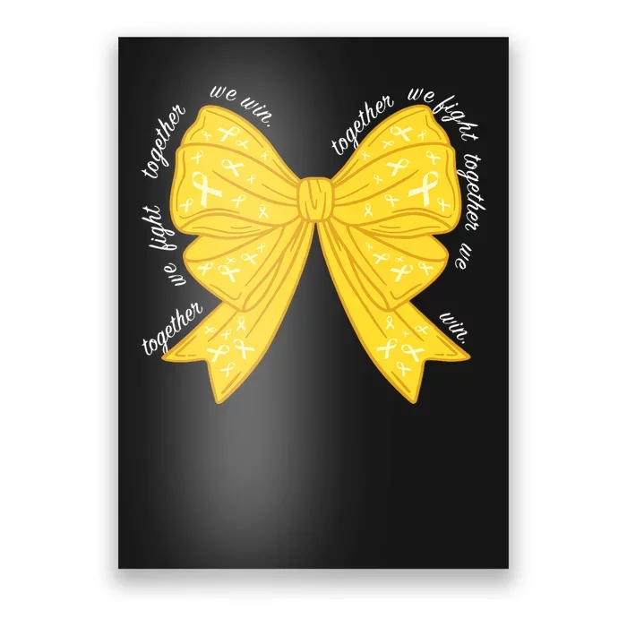 Childhood Cancer Awareness Coquette Bow Gold Ribbon Poster