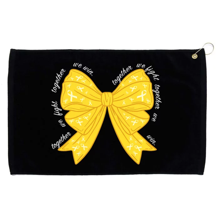 Childhood Cancer Awareness Coquette Bow Gold Ribbon Grommeted Golf Towel