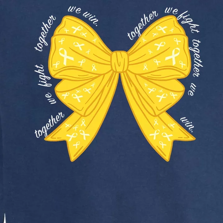 Childhood Cancer Awareness Coquette Bow Gold Ribbon Garment-Dyed Sweatshirt