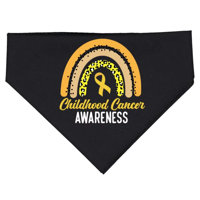 Childhood Cancer Awareness Rainbow Gold Ribbon USA-Made Doggie Bandana