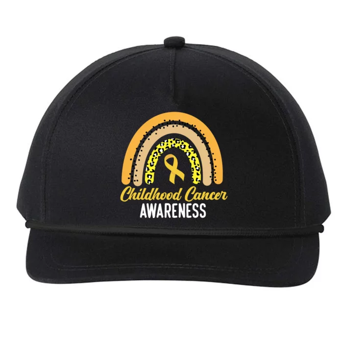 Childhood Cancer Awareness Rainbow Gold Ribbon Snapback Five-Panel Rope Hat