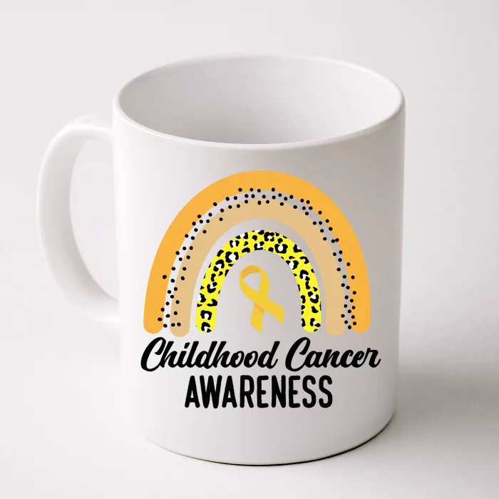 Childhood Cancer Awareness Rainbow Gold Ribbon Front & Back Coffee Mug