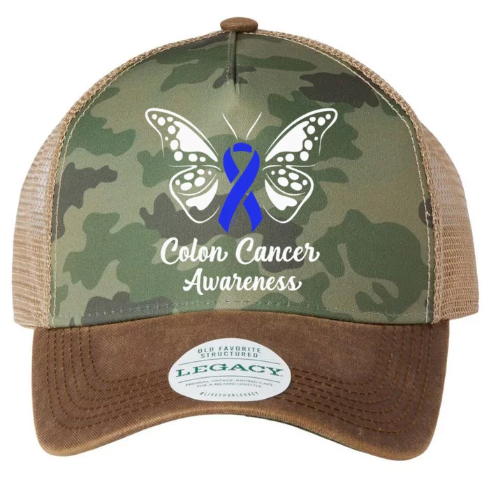 Colon Cancer Awareness Colorectal Cancer Blue Butterfly Legacy Tie Dye Trucker Hat