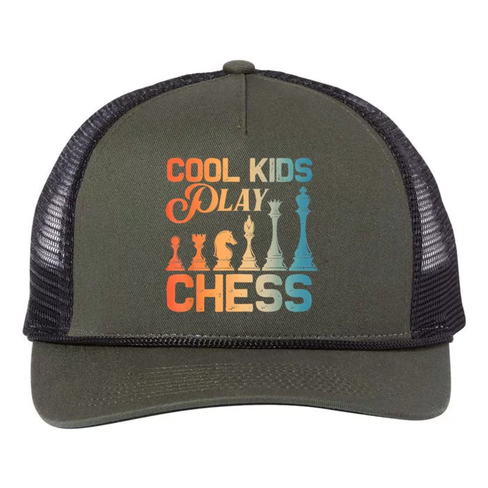 Cool Chess Art Chess Lover Chess Player Retro Rope Trucker Hat Cap