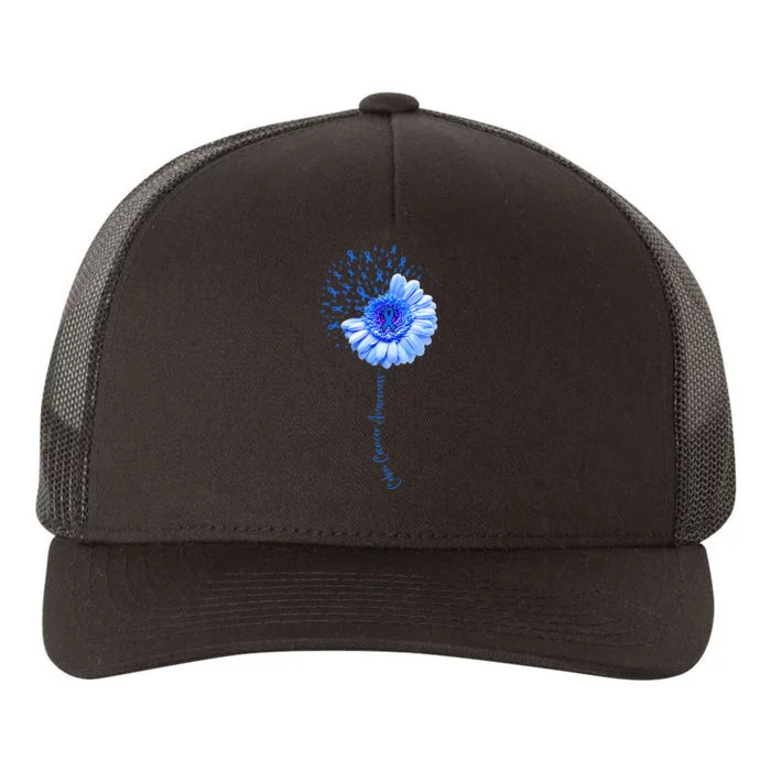 Colon Cancer Awareness Flower Survivor Fighter Yupoong Adult 5-Panel Trucker Hat