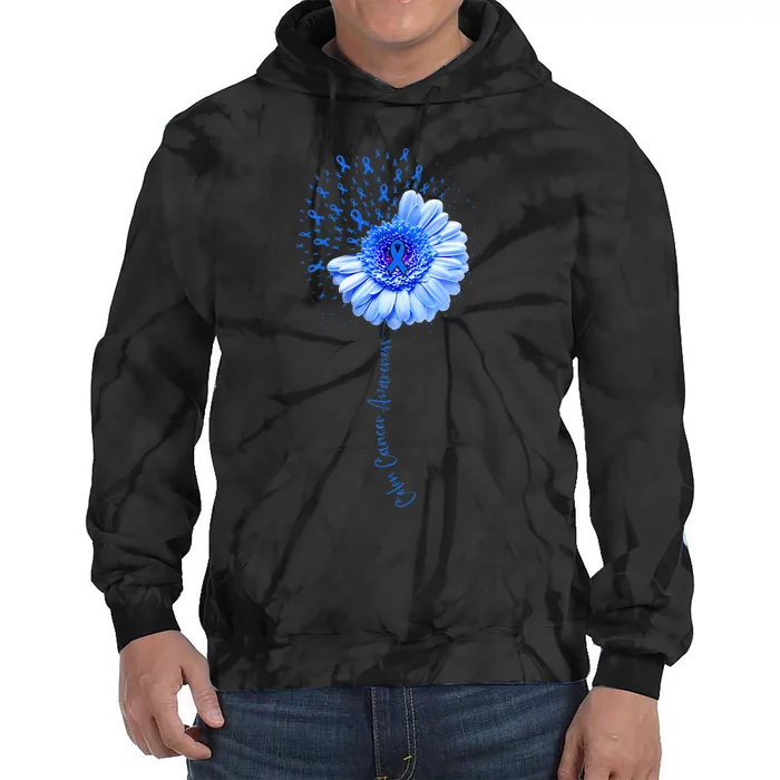 Colon Cancer Awareness Flower Survivor Fighter Tie Dye Hoodie