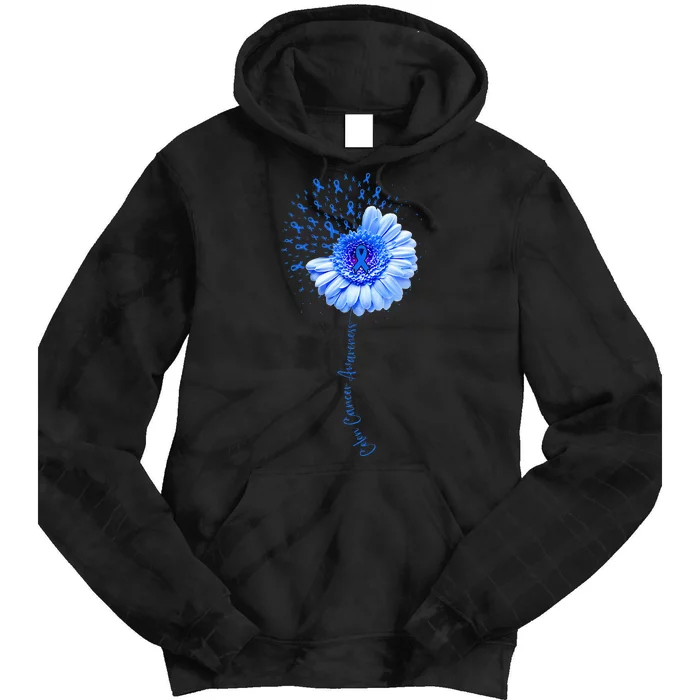 Colon Cancer Awareness Flower Survivor Fighter Tie Dye Hoodie