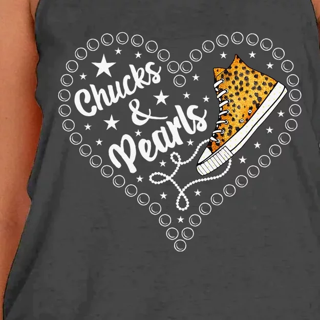 Cute Chucks And Pearls 2024 IM With Kamala Her Harris 2024 Women's Knotted Racerback Tank