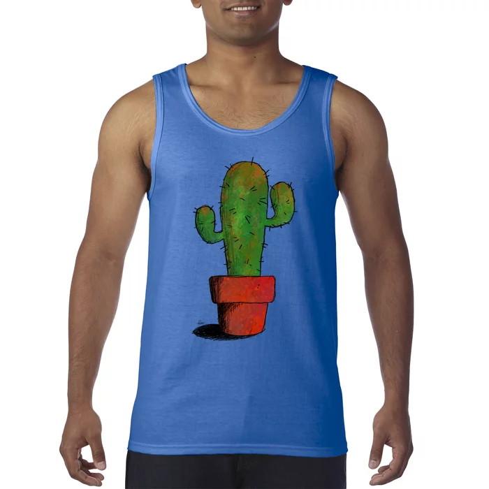 Cool Cactus Art Cacti Succulent Saguaro Gift Tank Top