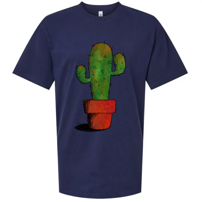 Cool Cactus Art Cacti Succulent Saguaro Gift Sueded Cloud Jersey T-Shirt