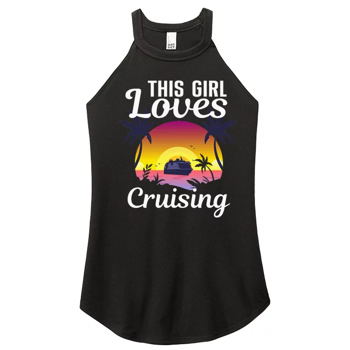 Cool Cruising Art For Cruise Ship Travel Lover Women’s Perfect Tri Rocker Tank