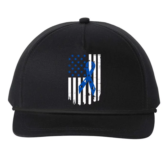 Colon Cancer Awareness Flag Snapback Five-Panel Rope Hat