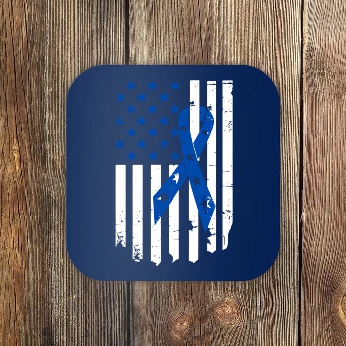 Colon Cancer Awareness Flag Coaster