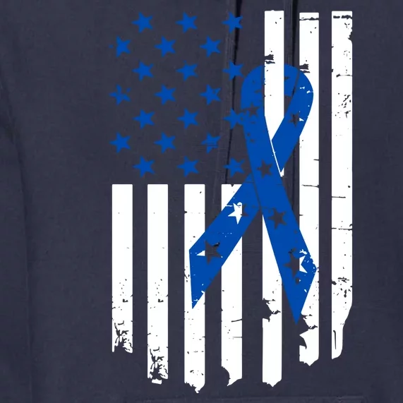 Colon Cancer Awareness Flag Premium Hoodie