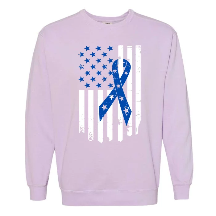 Colon Cancer Awareness Flag Garment-Dyed Sweatshirt