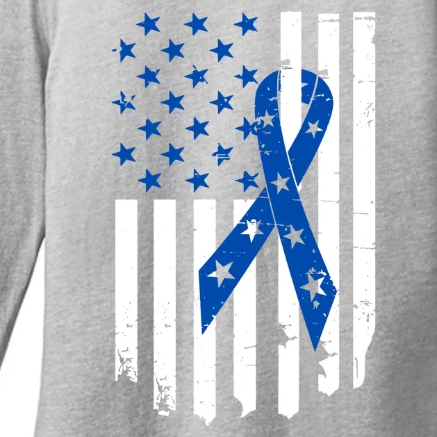 Colon Cancer Awareness Flag Womens CVC Long Sleeve Shirt