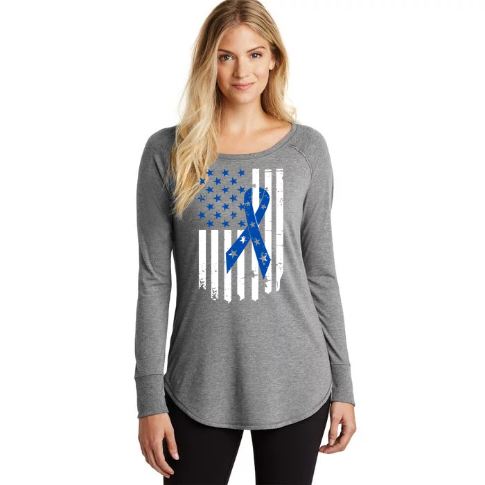 Colon Cancer Awareness Flag Women's Perfect Tri Tunic Long Sleeve Shirt