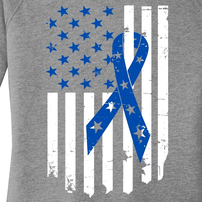 Colon Cancer Awareness Flag Women's Perfect Tri Tunic Long Sleeve Shirt