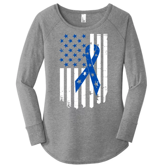 Colon Cancer Awareness Flag Women's Perfect Tri Tunic Long Sleeve Shirt