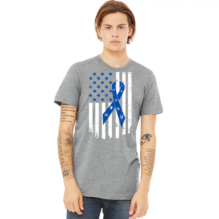 Colon Cancer Awareness Flag Premium T-Shirt