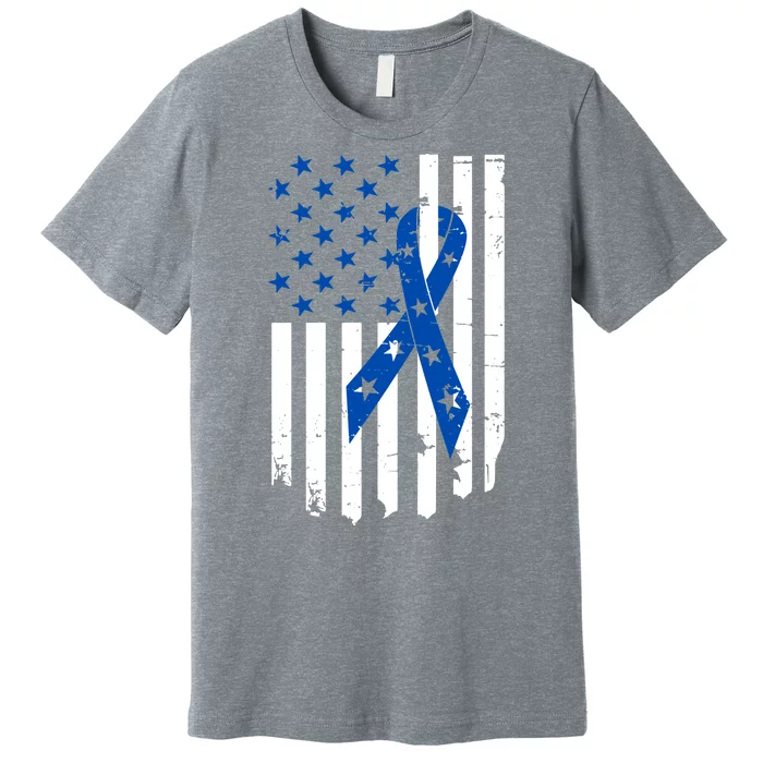 Colon Cancer Awareness Flag Premium T-Shirt