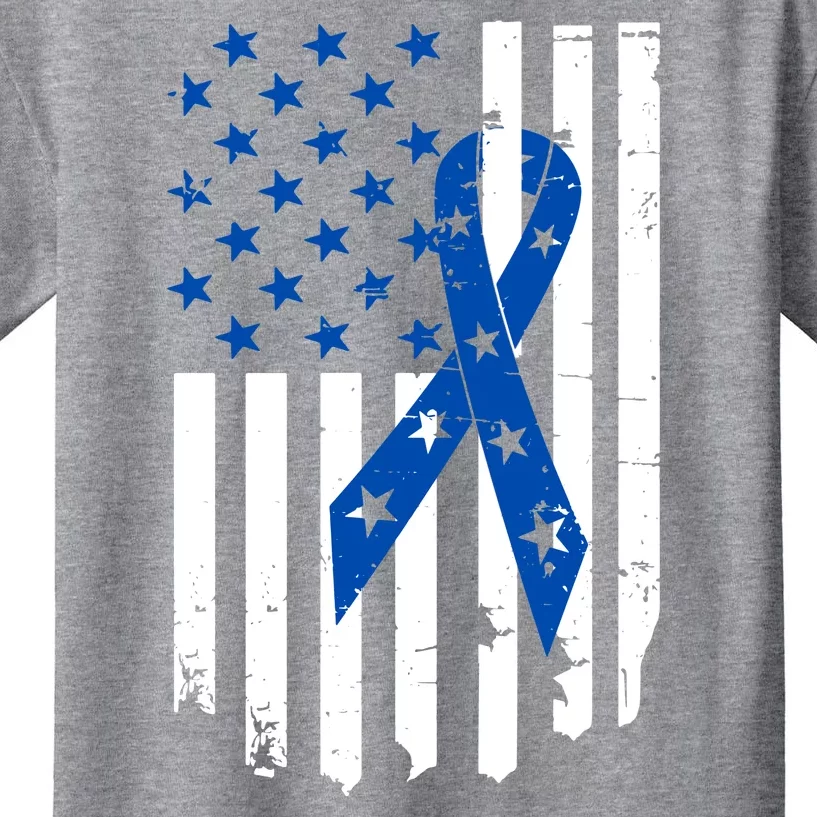 Colon Cancer Awareness Flag Kids T-Shirt