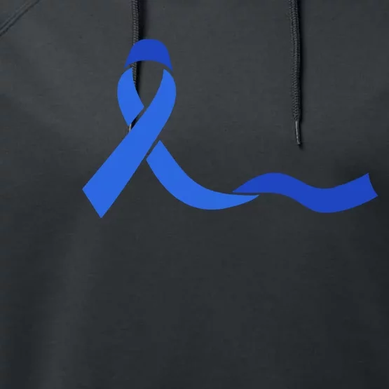 Colon Cancer Awareness Ribbon Performance Fleece Hoodie