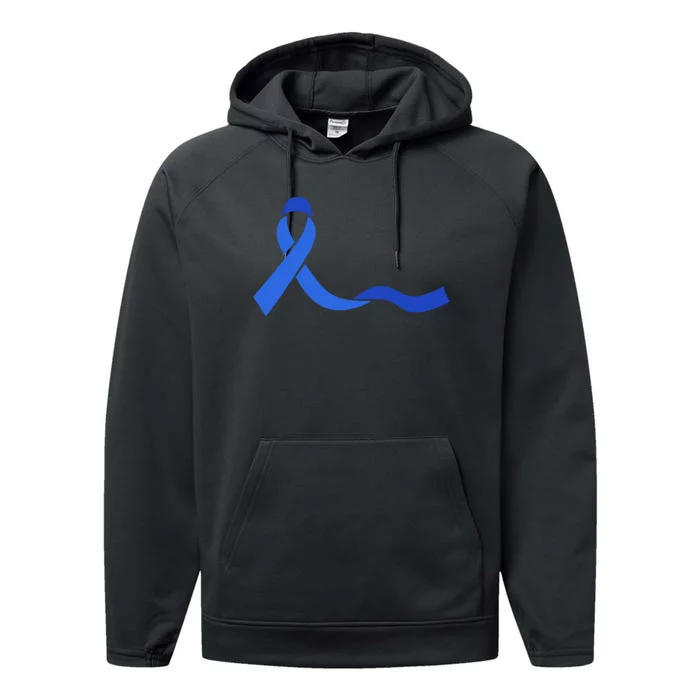 Colon Cancer Awareness Ribbon Performance Fleece Hoodie