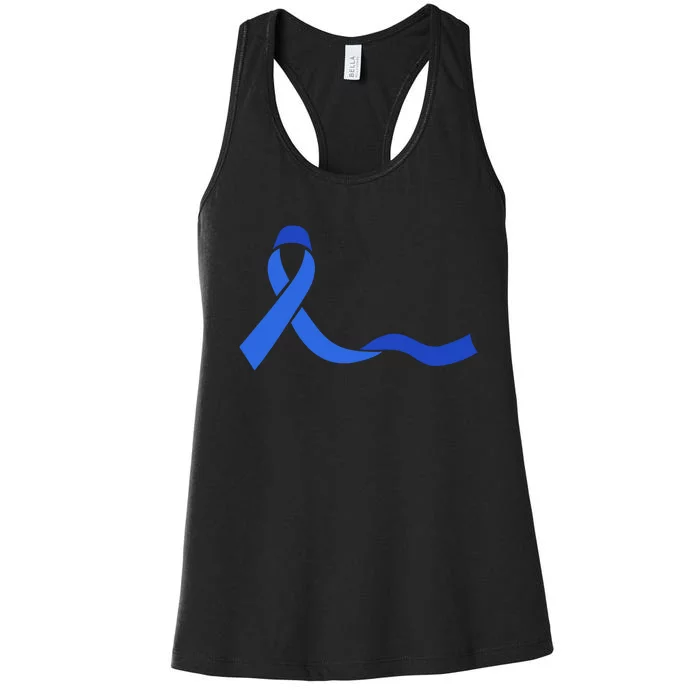 Colon Cancer Awareness Ribbon Women's Racerback Tank