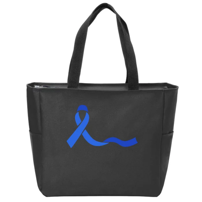 Colon Cancer Awareness Ribbon Zip Tote Bag