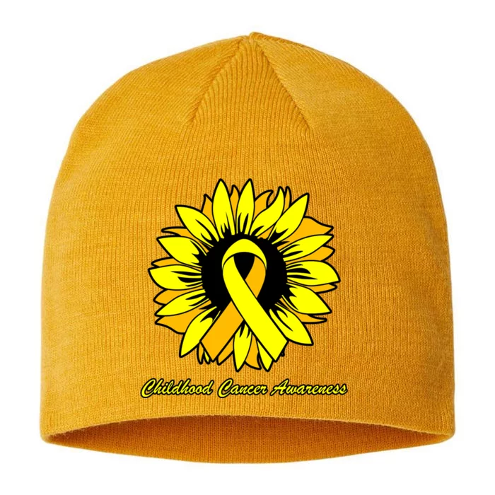 Childhood Cancer Awareness Sunflower Ribbon 8 1/2in Sustainable Knit Beanie