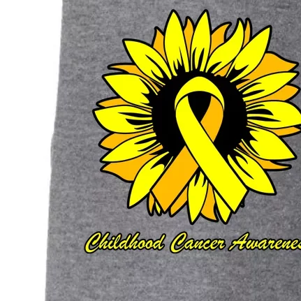 Childhood Cancer Awareness Sunflower Ribbon Doggie 3-End Fleece Hoodie