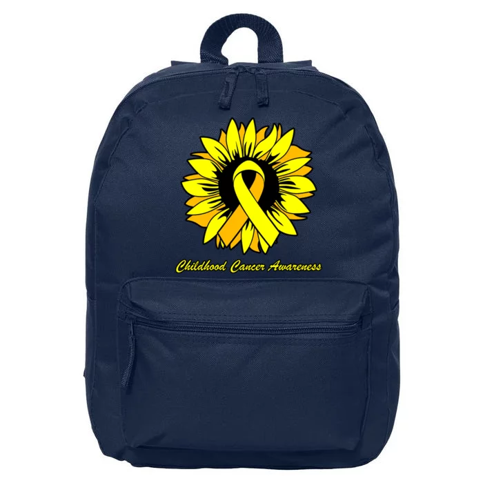 Childhood Cancer Awareness Sunflower Ribbon 16 in Basic Backpack