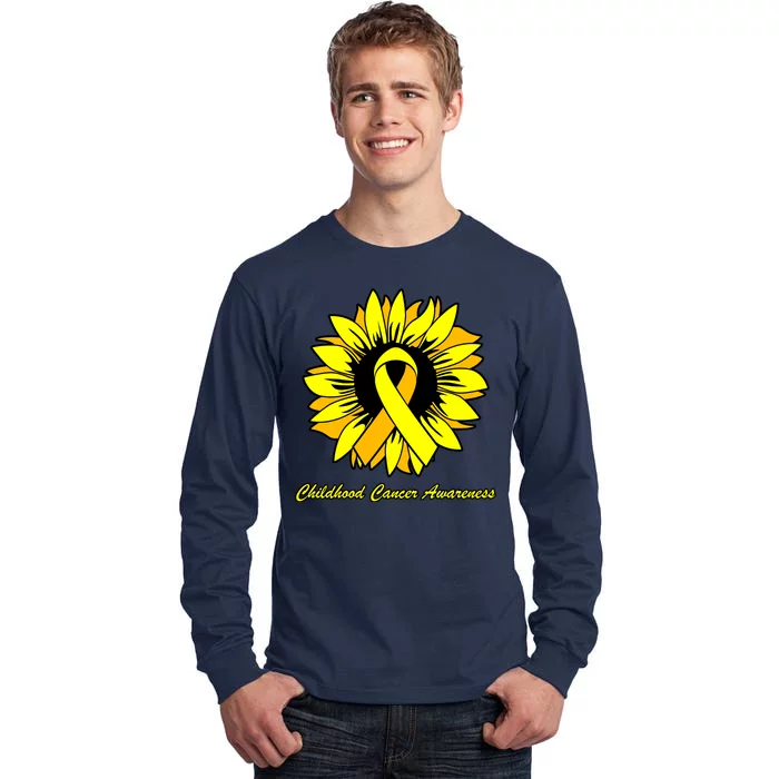 Childhood Cancer Awareness Sunflower Ribbon Tall Long Sleeve T-Shirt