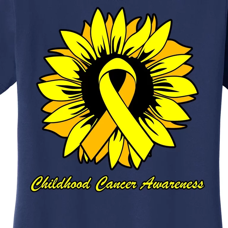 Childhood Cancer Awareness Sunflower Ribbon Women's T-Shirt