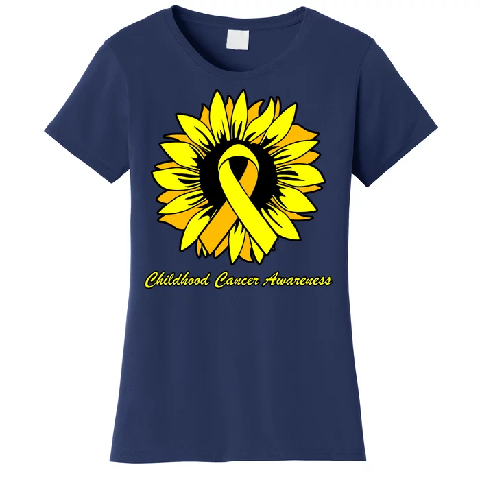 Childhood Cancer Awareness Sunflower Ribbon Women's T-Shirt