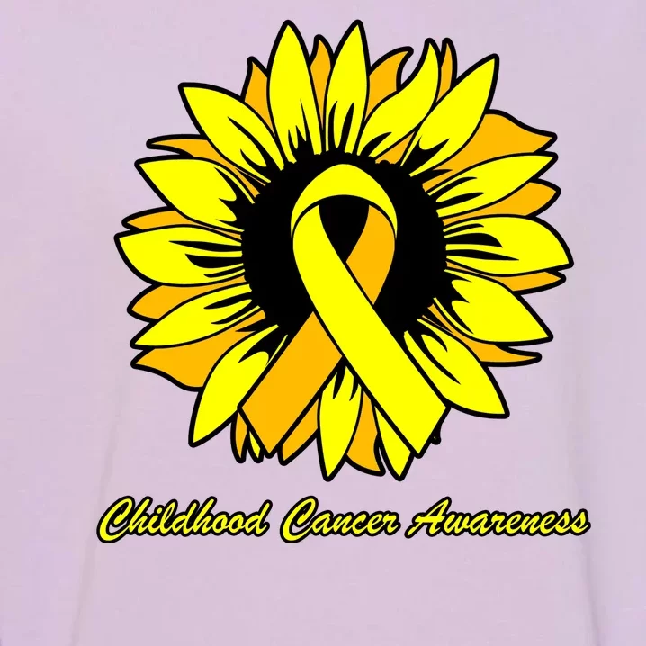 Childhood Cancer Awareness Sunflower Ribbon Garment-Dyed Sweatshirt