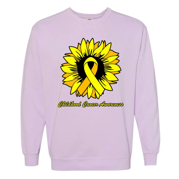 Childhood Cancer Awareness Sunflower Ribbon Garment-Dyed Sweatshirt