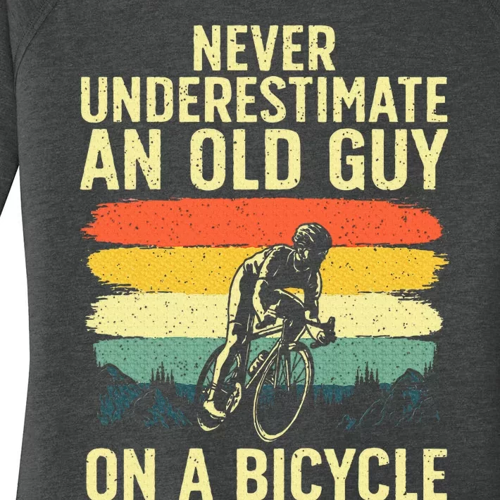 Cool Cycling Art For Grandpa Bicycle Riding Cycle Racing Women's Perfect Tri Tunic Long Sleeve Shirt