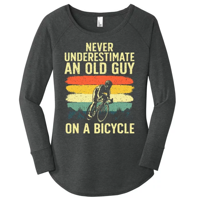 Cool Cycling Art For Grandpa Bicycle Riding Cycle Racing Women's Perfect Tri Tunic Long Sleeve Shirt