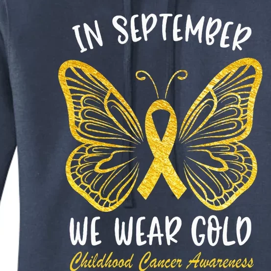 Childhood Cancer Awareness In September We Wear Gold Cute Women's Pullover Hoodie