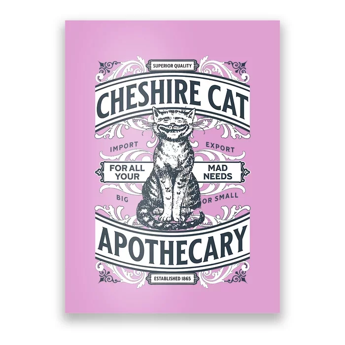 Cheshire Cat Alice In Wonderland Vintage Book Poster