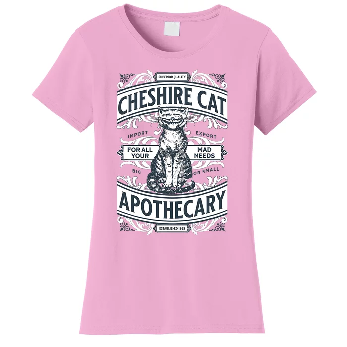 Cheshire Cat Alice In Wonderland Vintage Book Women's T-Shirt