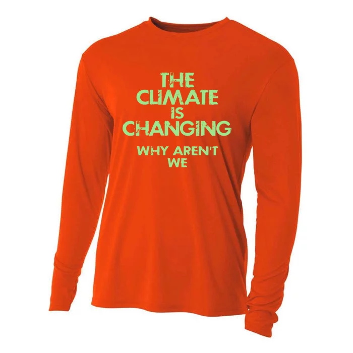 Climate Change Awareness Planet Over Profits Mother Earth Cute Gift Cooling Performance Long Sleeve Crew