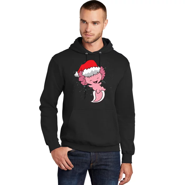 Cute Christmas Axolotl Santa Hoodie