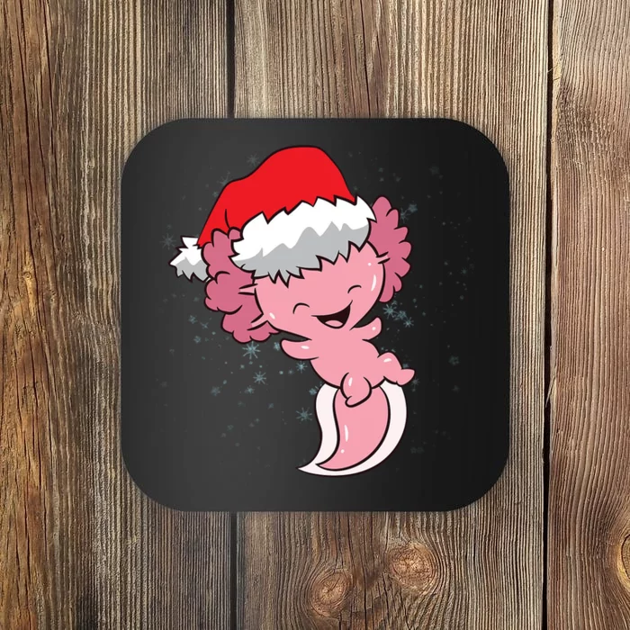 Cute Christmas Axolotl Santa Coaster