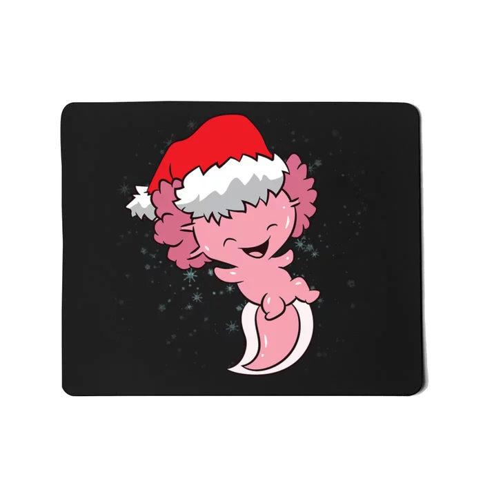 Cute Christmas Axolotl Santa Mousepad