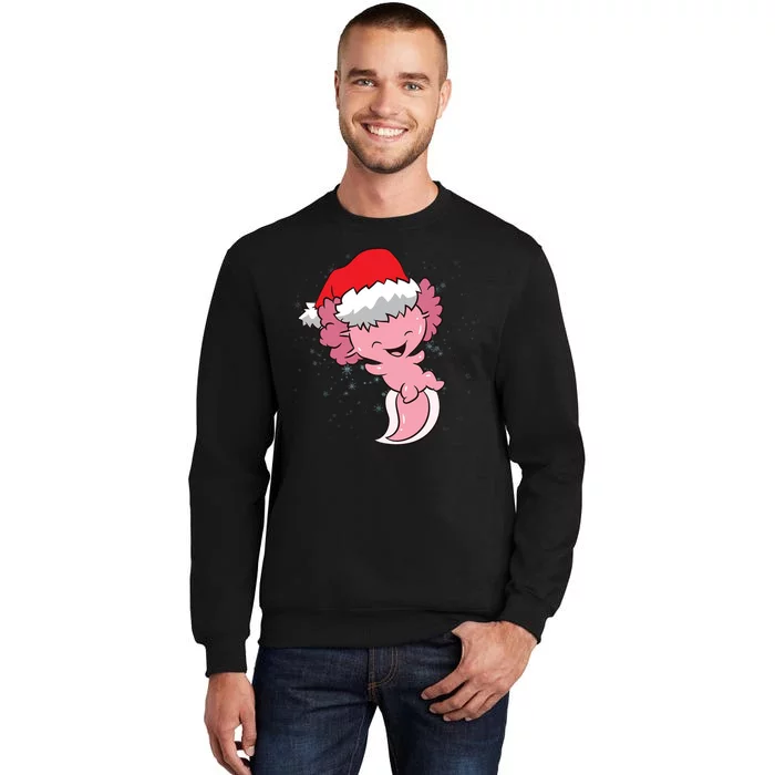 Cute Christmas Axolotl Santa Tall Sweatshirt