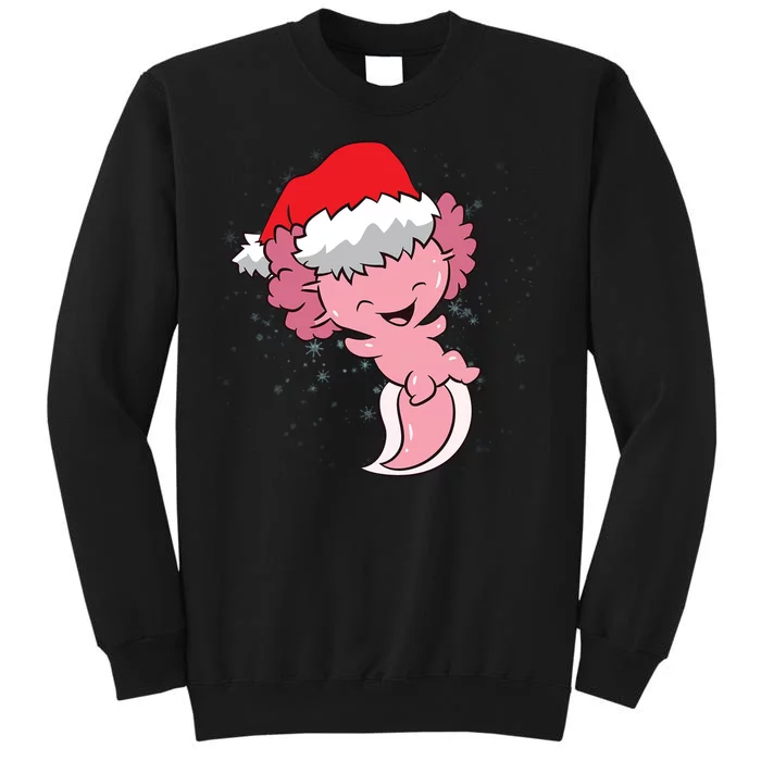 Cute Christmas Axolotl Santa Tall Sweatshirt