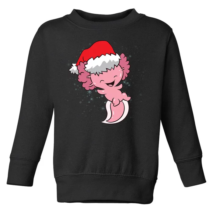 Cute Christmas Axolotl Santa Toddler Sweatshirt